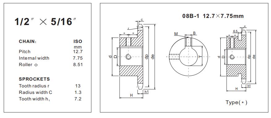 Finished Bore Roller Chain Sprocket