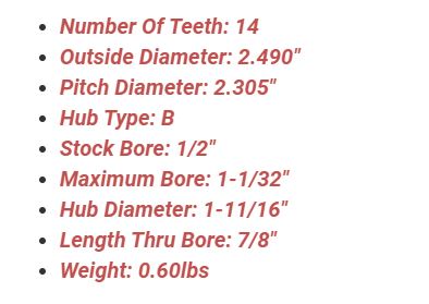 Extended Pitch Sprockets